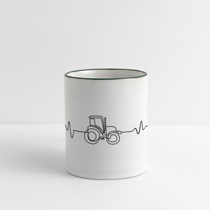 Herzschlag Traktor /  Tasse - Weiß/Dunkelgrün