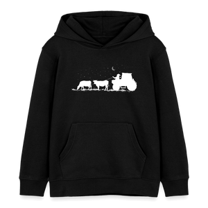 Weihnachtsmann mit Kühe / Kinder Organic Hoodie - Schwarz