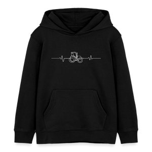 Herzschlag Traktor - Traktorliebe / Kinder Organic Hoodie - Schwarz