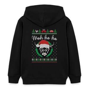 Weihnachtskuh Mo Ho Ho / Kinder Organic Hoodie - Schwarz