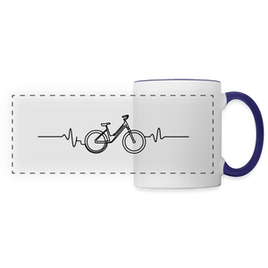 Herzschlag Rad / Tasse - Weiß/Kobaltblau