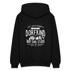 Leg Dich niemals mit einem Dorfkind an / Herren Premium Sweatjacke - Schwarz