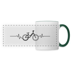 Herzschlag Rad / Tasse - Weiß/Dunkelgrün