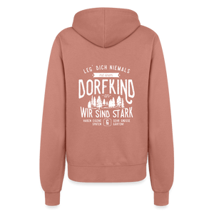 Leg Dich niemals mit einem Dorfkind an / Damen Premium Sweatjacke - Altrosa