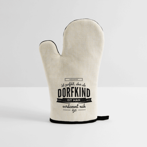 Ofenhandschuh mit Gummibeschichtung - Leinen/Schwarz