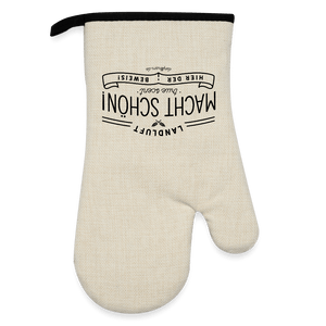 Ofenhandschuh mit Gummibeschichtung - Leinen/Schwarz