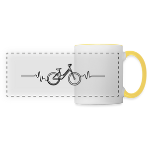 Herzschlag Rad / Tasse - Weiß/Gelb