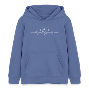 Herzschlag Pferd - Pferd Liebe / Kinder Organic Hoodie - Blau