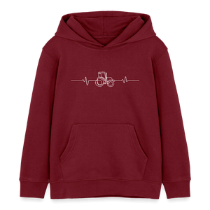 Herzschlag Traktor - Traktorliebe / Kinder Organic Hoodie - Burgunderrot