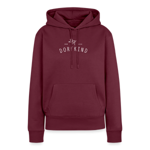 Zum Glück Dorfkind / Damen Premium Hoodie - Burgunderrot
