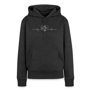 Herzschlag Kuh / Kuhliebe / Damen Premium Hoodie - Anthrazit meliert
