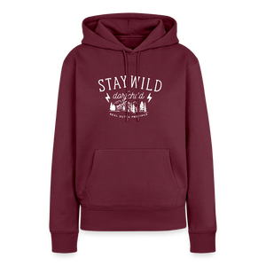 Stay Wild Dorfchild / Damen Premium Hoodie - Burgunderrot