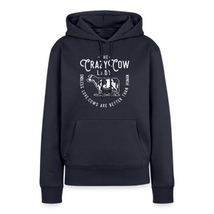 Crazy Cow Lady / Kühe sind besser als Menschen / Damen Premium Hoodie - Navy