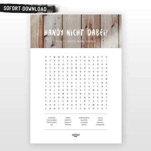 Dorfkinder Wortsuche / Handy nicht dabei? / Druckdatei