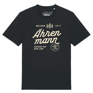 Landwirt Shirt mit Spruch Ährenmann Farmlife schwarz