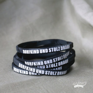 Silikon Armband schwarz Dorfkind und stolz drauf. Dorfkram®