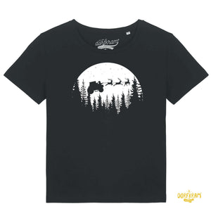 Weihnachtsmann fliegt mit Traktor über Wald / Damen Organic Shirt
