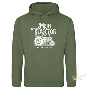 Hoodie Traktorspruch Landwirt Pullover. mein Traktor meine Regeln. Dorfkram®