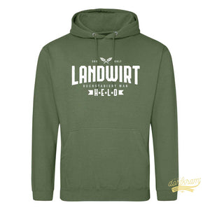 Landwirt buchstabiert man Held / Herren Premium Hoodie
