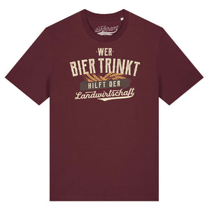 Spruch Shirt Dorf. Bier hilft der Landwirtschaft . Dorfkram®