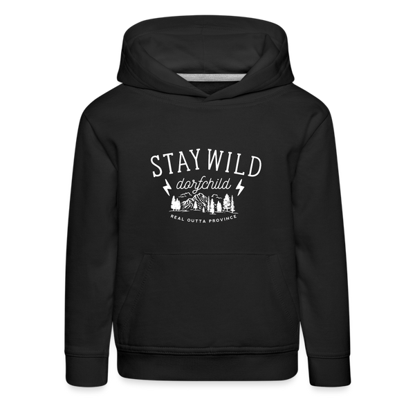 Stay wild Dorfchild / Kinder Premium Hoodie - Schwarz