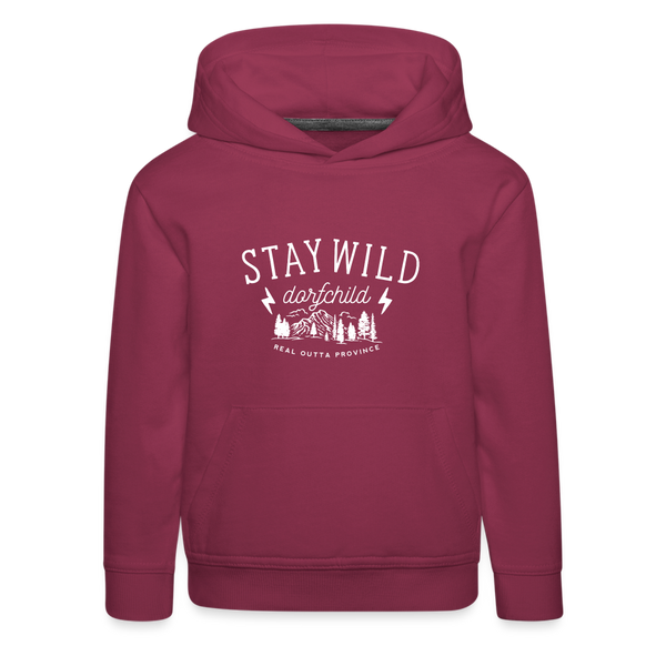 Stay wild Dorfchild / Kinder Premium Hoodie - Bordeaux