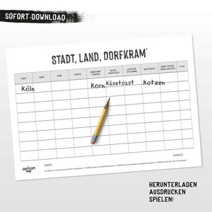 Stadt Land Dorf / Druckdatei