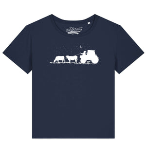 Weihnachtsmann auf Traktor mit Kühe / Damen Organic Shirt