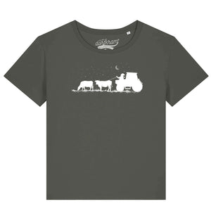 Weihnachtsmann auf Traktor mit Kühe / Damen Organic Shirt