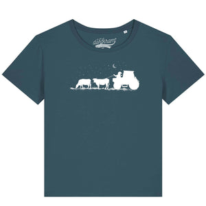 Weihnachtsmann auf Traktor mit Kühe / Damen Organic Shirt