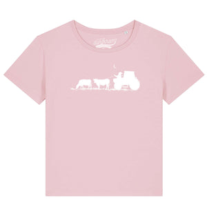 Weihnachtsmann auf Traktor mit Kühe / Damen Organic Shirt