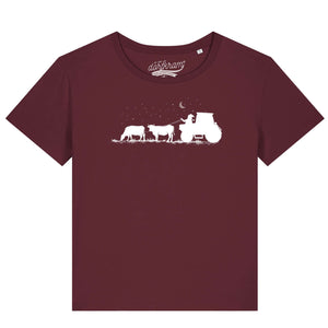Weihnachtsmann auf Traktor mit Kühe / Damen Organic Shirt