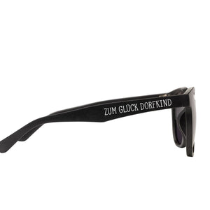 Sonnenbrille Zum Glück Dorfkind schwarz nachhaltig Dorfkram®