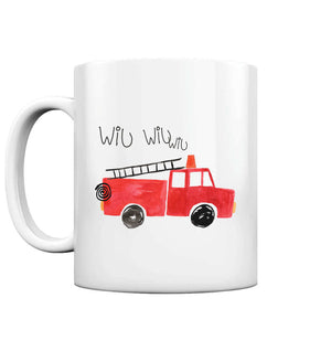 Feuerwehrauto Feuerwehr Wiu Sirene / Tasse weiss