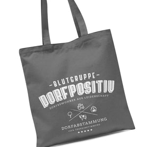 Dorfkind Tasche lustig grau Blutgruppe