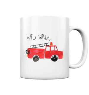 Feuerwehrauto Feuerwehr Wiu Sirene / Tasse weiss