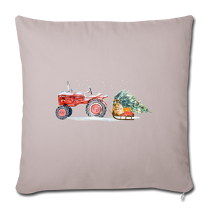 Traktor Weihnachten⎪ Sofakissenbezug 44 x 44 cm - helles Taupe