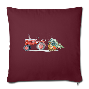 Traktor Weihnachten⎪ Sofakissenbezug 44 x 44 cm - Burgunderrot