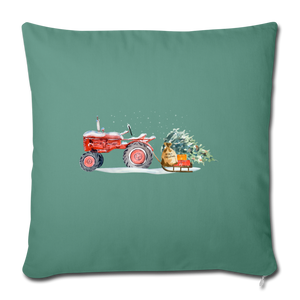Traktor Weihnachten⎪ Sofakissenbezug 44 x 44 cm - Tanngrün
