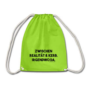 Zwischen Realität und Kerb. Irgendwo da ⎪Turnbeutel - Neongrün