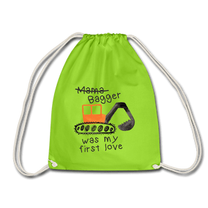 Bagger was my first love⎪Turnbeutel - Neongrün