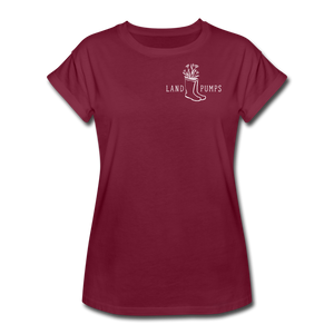Landpumps Dorfpumps Gummistiefel Dorfmädchen⎪Frauen Oversize T-Shirt - Bordeaux