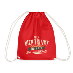 Wer Bier trinkt / Turnbeutel - Rot