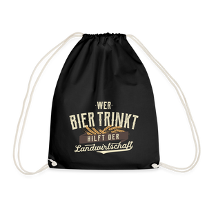 Wer Bier trinkt / Turnbeutel - Schwarz