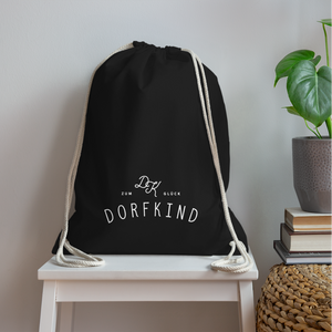 Zum Glück Dorfkind / Turnbeutel - Schwarz