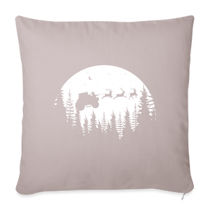 Traktor Klaus / Weihnachtsmann mit Traktor Schlitten / Kissenbezug 44 x 44 cm - helles Taupe