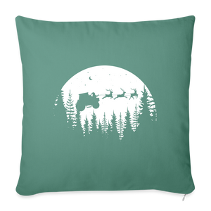 Traktor Klaus / Weihnachtsmann mit Traktor Schlitten / Kissenbezug 44 x 44 cm - Tanngrün