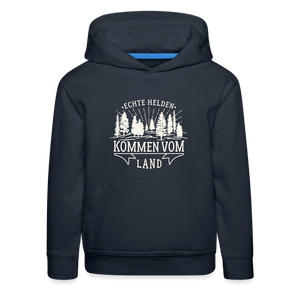 Echte Helden kommen vom Land / Kinder Premium Hoodie - Navy