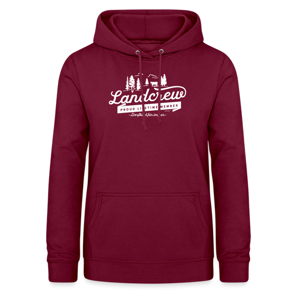 Landcrew / Dorfcrew / Damen Premium Hoodie (Monochrom Edition) - Bordeaux