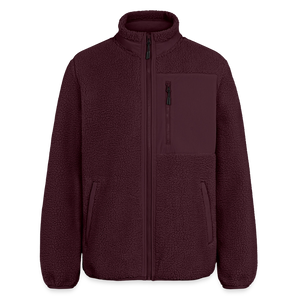 Zum Glück Dorfkind / Relaxed Fit Unisex Sherpajacke von Stanley/Stella - Maroon